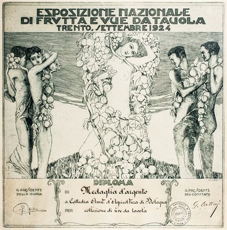 Luigi Bonazza,&nbsp;Diploma Esposizione Nazionale di frutta e uve da tavola...