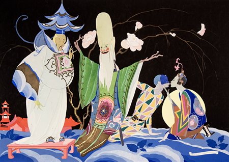 Umberto Brunelleschi,&nbsp;Arlecchino in Cina (Le fantoches).1928Incisione...