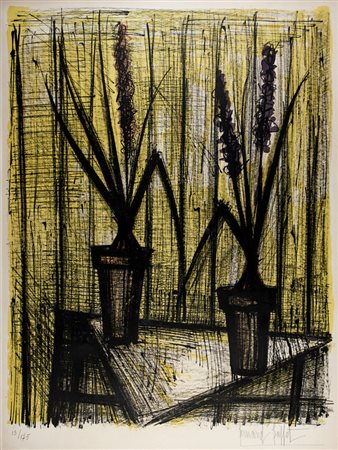 Bernard Buffet,&nbsp;Les jacinthes.1960Litografia a colori. mm 670x510....