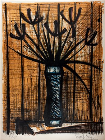 Bernard Buffet,&nbsp;Les iris.1960Litografia a colori. mm 670x510. Foglio: mm...
