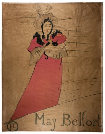 Henry (de) Toulouse-Lautrec,&nbsp;May Belfort.1895Litografia a colori. mm...