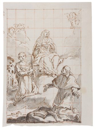 Giuseppe Diotti&nbsp;[attribuito a],&nbsp;Studio per pala d'altare.Penna e...