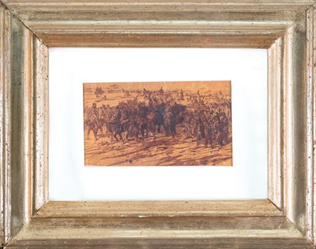 Giovanni Fattori,&nbsp;Scena di battaglia.Penna e inchiostro di china e...