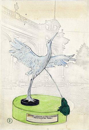 Bruno Galoppi,&nbsp;Lotto composto di 30 disegni di sculture, coppe, targhe e...