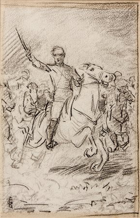 Giuseppe Grassis,&nbsp;Lotto composto di 2 disegni. 1) Generale a cavallo....