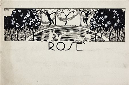 Guido Polo,&nbsp;Rosé.Penna e inchiostro di china su carta. mm 150x230....