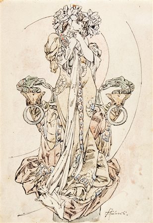 Giuseppe Rivaroli,&nbsp;Sarah Bernhardt in La princesse Lointaine. (Da...