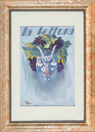 Enrico Sacchetti,&nbsp;Testa di satiro. Bozzetto per La lettura.1930Tempera...