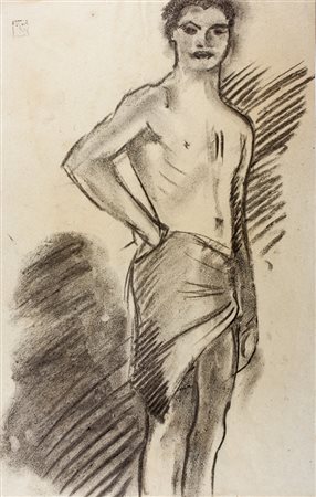 Thayaht [pseud. di Michahelles Ernesto],&nbsp;Giovane thaitiano. Carboncino...