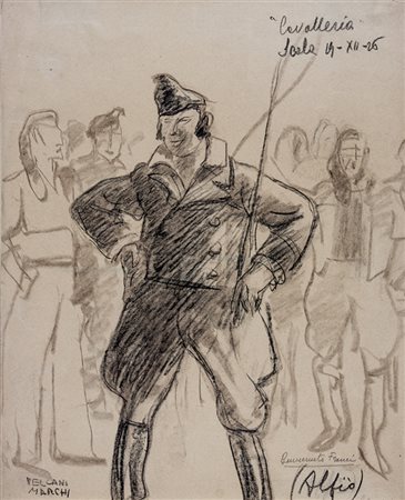 Mario Vellani Marchi,&nbsp;Lotto composto di 2 disegni con figurini per...