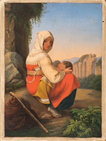 Anonimo della prima metà del XIX secolo,&nbsp;Donna in costume del Regno di...