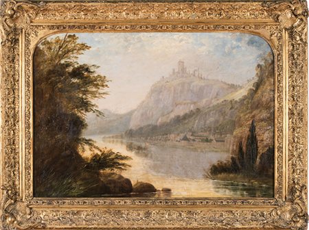 Anonimo del XIX secolo,&nbsp;Veduta di Saarburg.1855Olio su tela. cm 58x83....