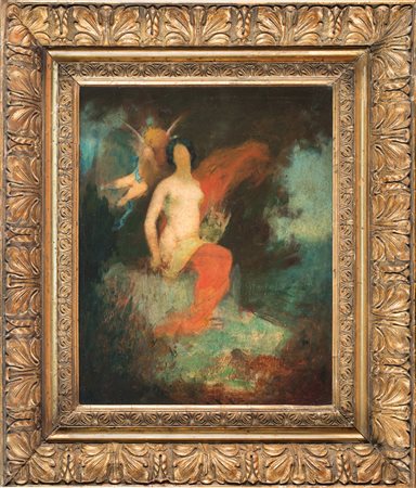 Jules Elie Delaunay&nbsp;[attribuito a],&nbsp;Saffo.Olio su tela. cm 405x325....