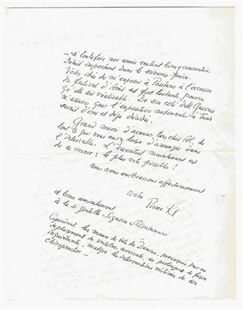 Klossowski Pierre,&nbsp;Lettera autografa firmata. Datata 28 maggio...