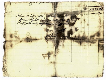 Manzoni Alessandro,&nbsp;Ricevuta autografa firmata.Datata 22 luglio 1848,...