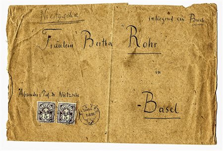 Nietzsche Friedrich,&nbsp;Indirizzo autografo con annotazioni su busta...