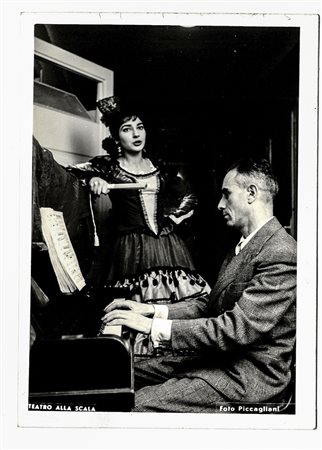 Callas Maria,&nbsp;Ritratto fotografico con dedica e firma autografa....