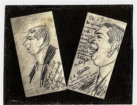 Caruso Enrico,&nbsp;2 caricature autografe firmate.Datate 1913.Disegni a...