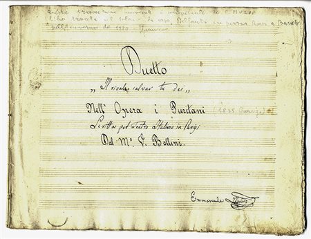 Muzio Emanuele,&nbsp;Trascrizione autografa di Emanuele Muzio del 'Il rivale...