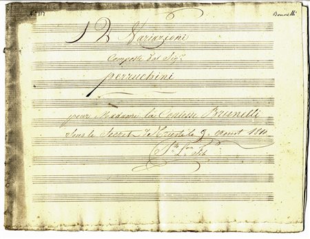 Perucchini Giovanni Battista,&nbsp;12 Variazioni / composte dal Sig.r...