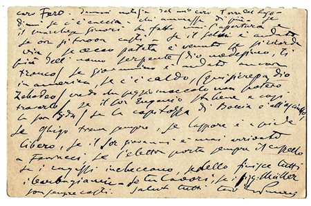 Puccini Giacomo,&nbsp;Cartolina postale viaggiata autografa firmata inviata...
