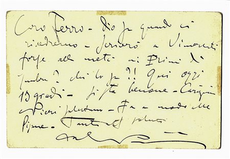 Puccini Giacomo,&nbsp;Cartolina postale viagggiata autografa firmata inviata...