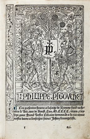 Heures a l'usaige de Romme.[Parigi]: [Philippe Pigouchet per] Simon Vostre, 8...