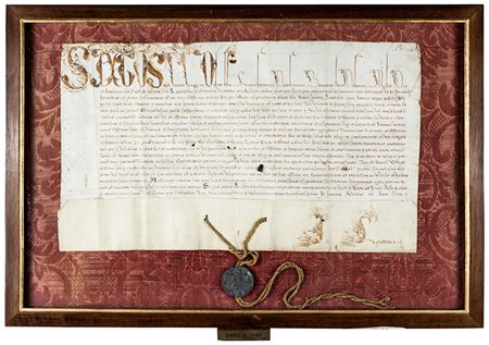 Raccolta di 5 pergamene. Datate XVI-inizio XVII secolo.Manoscritti a...