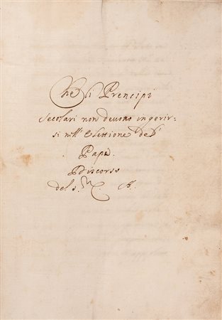 Relazioni sui conclavi dei Papi.XVII Secolo.Manoscritto cartaceo in-4&deg;...