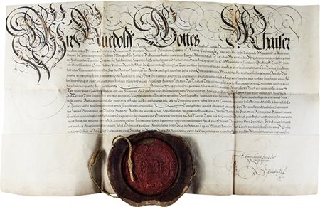 Diploma di Commendatore dell'Ordine Gerosolimitano.Datato 7 settembre 1610,...