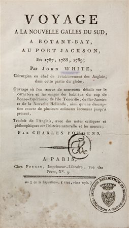 White John,&nbsp;Voyage a la nouvelle Galles du Sud...A Paris: chez Pougin,...