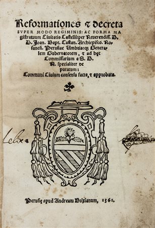 Reformationes et decreta super modo regiminis: ac forma magistratuum...