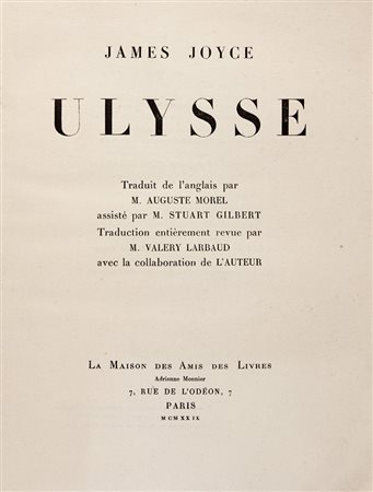 Joyce James,&nbsp;Ulysse. Traduit de l'anglais par Auguste Morel...Paris: La...