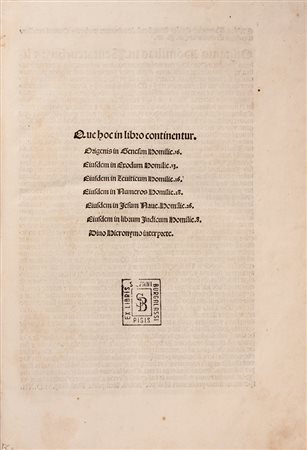 Origenes,&nbsp;Subiecta opera Origenis non habentur in alijs...