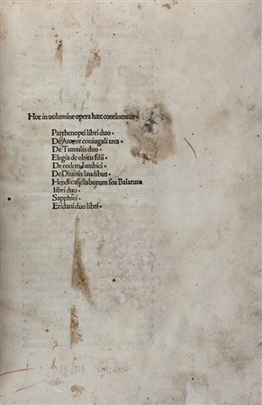 Pontano Giovanni Gioviano,&nbsp;Hoc in volumine opera haec continentur....