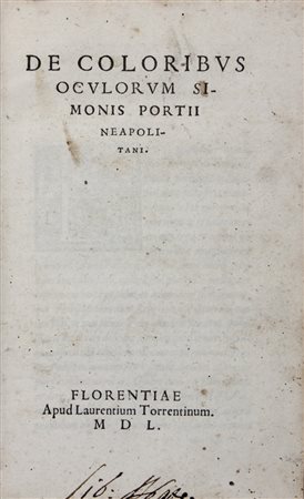 Porzio Simone,&nbsp;De coloribus oculorum...Florentiae: Apud Laurentium...