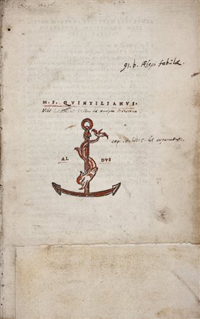 Quintilianus Marcus Fabius,&nbsp;Institutiones oratoriae.Venetiis: in Aedibus...