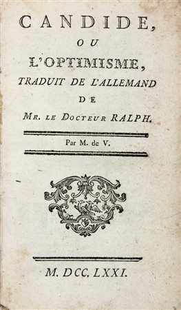 Voltaire François-Marie Arouet (de),&nbsp;Candide, ou l'Optimisme, traduit de...