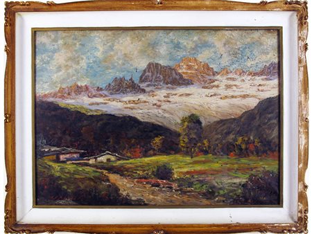 Ceresoli (XX secolo) Paesaggio montano 50x70 cm Olio su tela