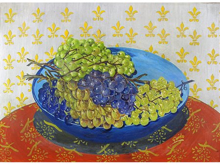 Guido (XX secolo) Natura morta 37x51 cm Olio su cartoncino telato