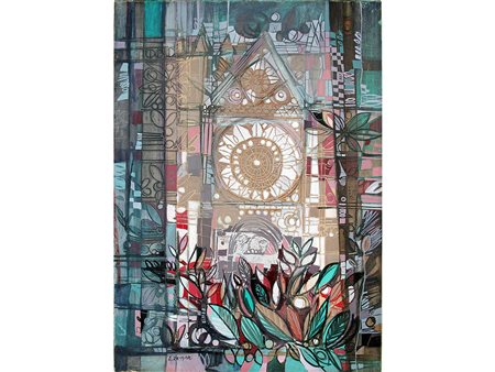 Albino Reggiori (1933-2006) Cattedrale 70x50 cm Olio su tela