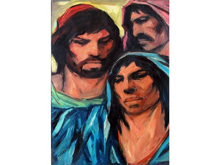 Franz Ficara (1926-1994) Senza titolo 70x50 cm Olio su tela