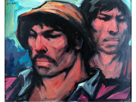 Franz Ficara (1926-1994) Senza titolo 50x40 cm Olio su tela