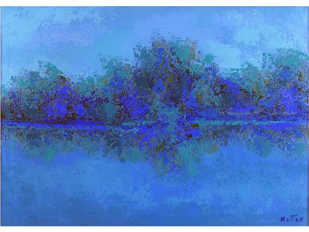 Gianfranco Motton (1934) L'altra sponda 50x70 cm Olio su tela