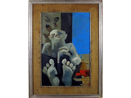 Alfredo Billetto (1932) Figura 60x40 cm Olio su tela
