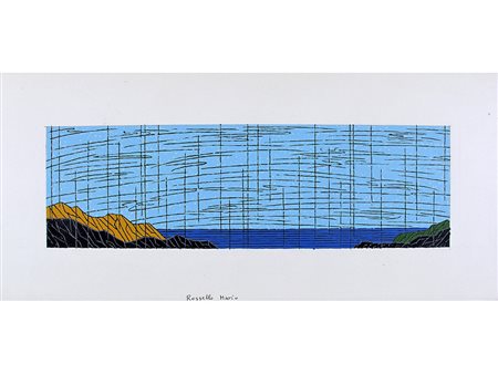 Mario Rossello (1927–2000) Senza titolo 10x40 cm Tecnica mista su carta