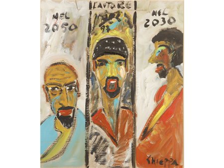 Francesco Chieppa (1955) Tre fasi della vita 49x42 cm Olio su cartone