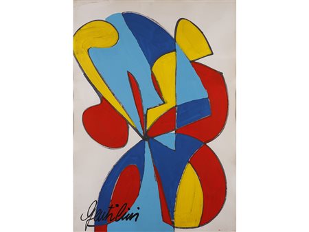 Aldo Gentilini (1911-1982) Senza titolo 70x50 cm Acrilico su cartoncino