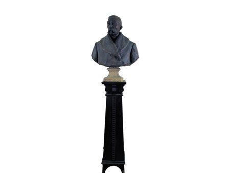 Pietro Piraino (1878-1950) Busto di uomo 80 cm con piedestallo 199 cm Bronzo