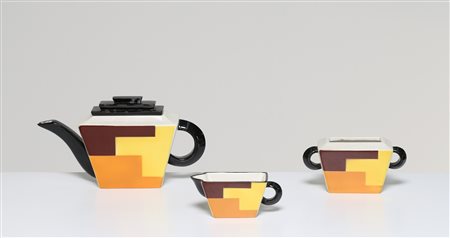 GALVANI ANDREA Servizio da caffè in ceramica tre pezzi anni 30°. -. ....